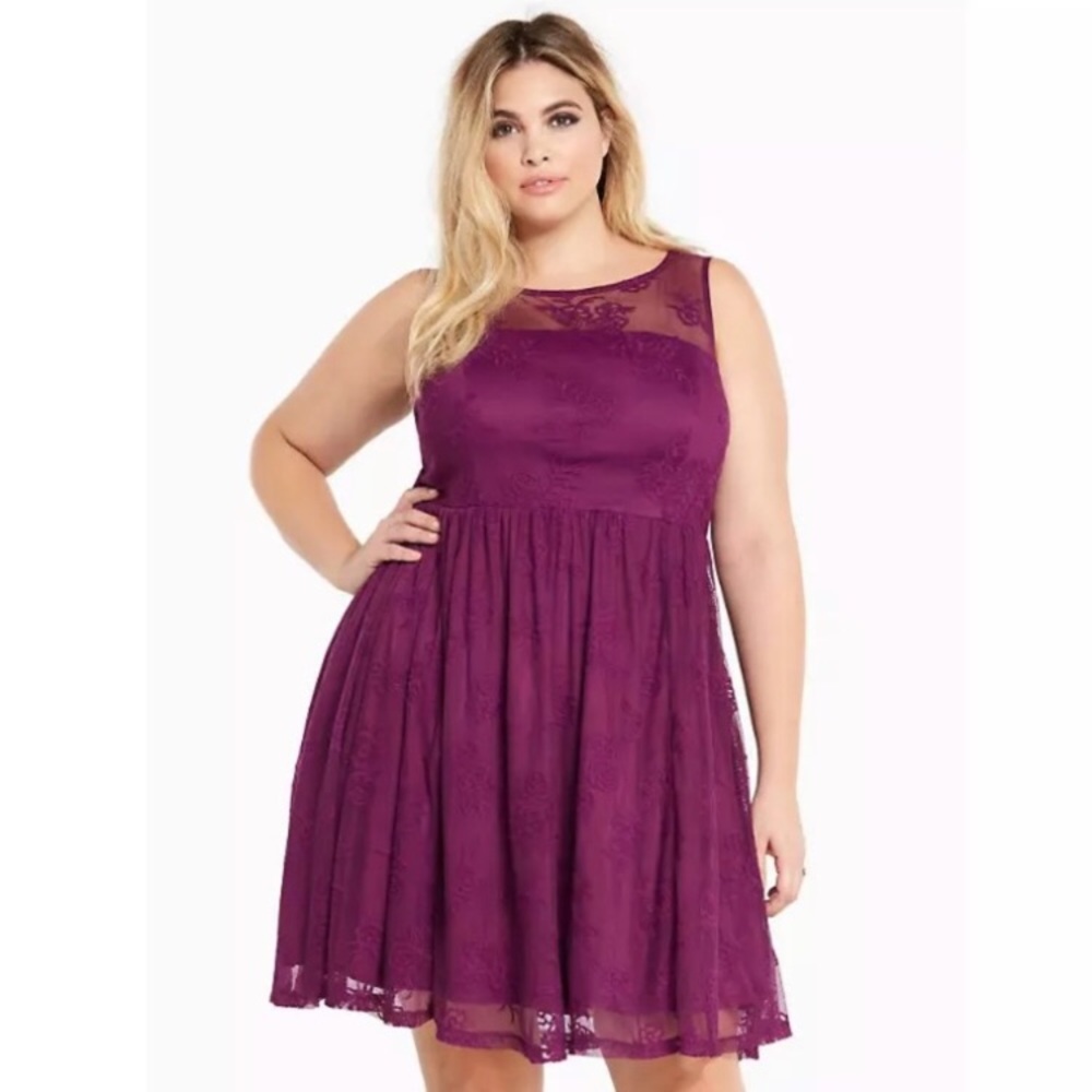 Torrid Dress mess lace illusion plus size